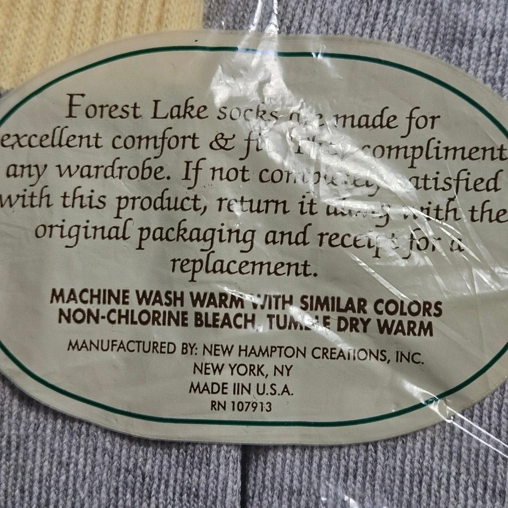 Forest Lake 4 Pairs Womens Thermal Socks 9-11 Acrylic Blend Made in USA NWT